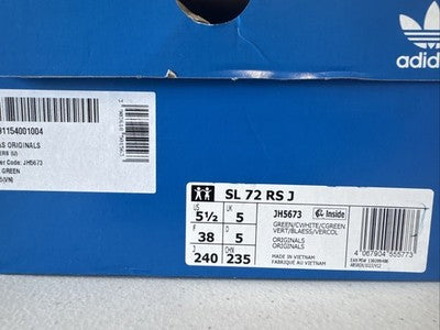 Size 5- adidas SL72 RS Collegiate Green Brand New !