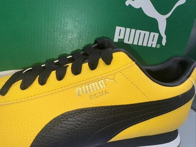 Men’s Puma Roma 24 Standard Yellow Black Mens Size 9.5 The “ Bruce Lee’s”