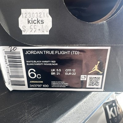 Jordan True Flight  Toddler Shoes Red Size 6c Brand New Retails For $55!!!!