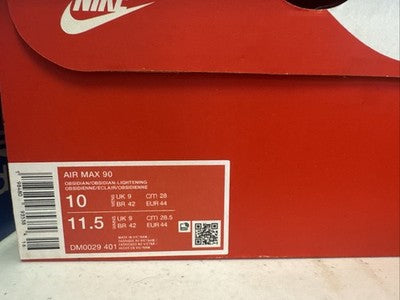 Size 10-Nike Air Max 90 Obsidian Michigan Colors !