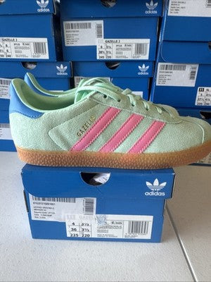Adidas Gazelle Grade School Mint Green/pink Brand New Size 4.5