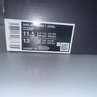 Size 11.5-Nike Air Force 1 '07 White Black Jewel