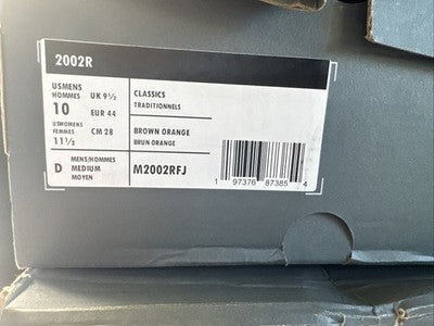 Size 10-- New Balance 2002R Copper Infield Clay