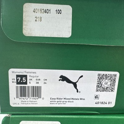Size 7.5- PUMA Easy Rider Mixed Metals - White/Gold……Brand  New !