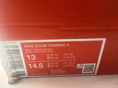 Size 13-Nike Air Zoom Vomero 5 Denim Turquoise