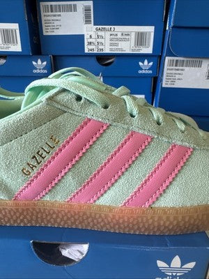 Adidas Gazelle Grade School Mint Green/pink Brand New Size 5