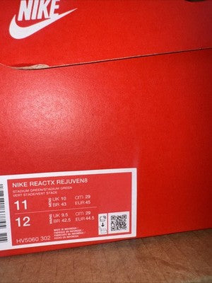 Size 11-Nike ReactX Rejuven8 Stadium Green Brand New !