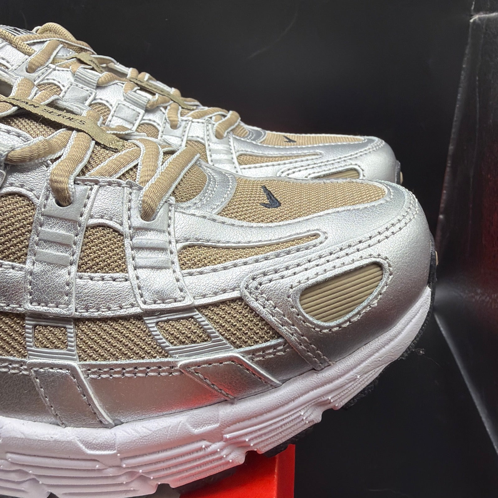 Nike P-6000 Khaki/Metallic Silver Men's Brand New!